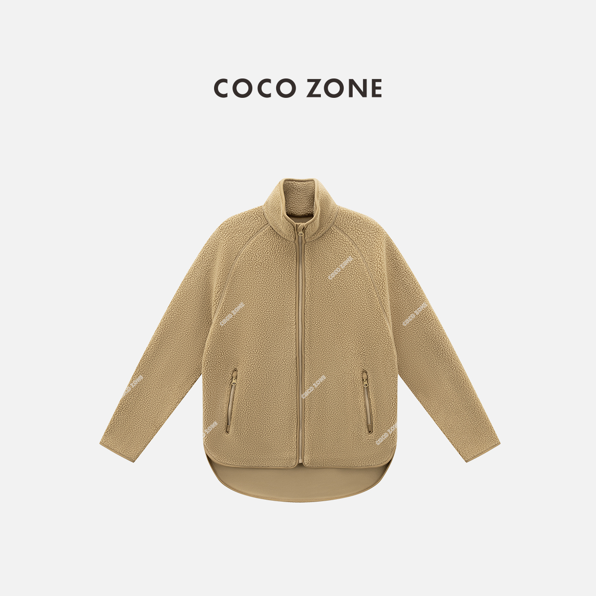 COCO ZONE 刘一一 时尚立领拉链外套纯色百搭长袖上衣CC2C1263