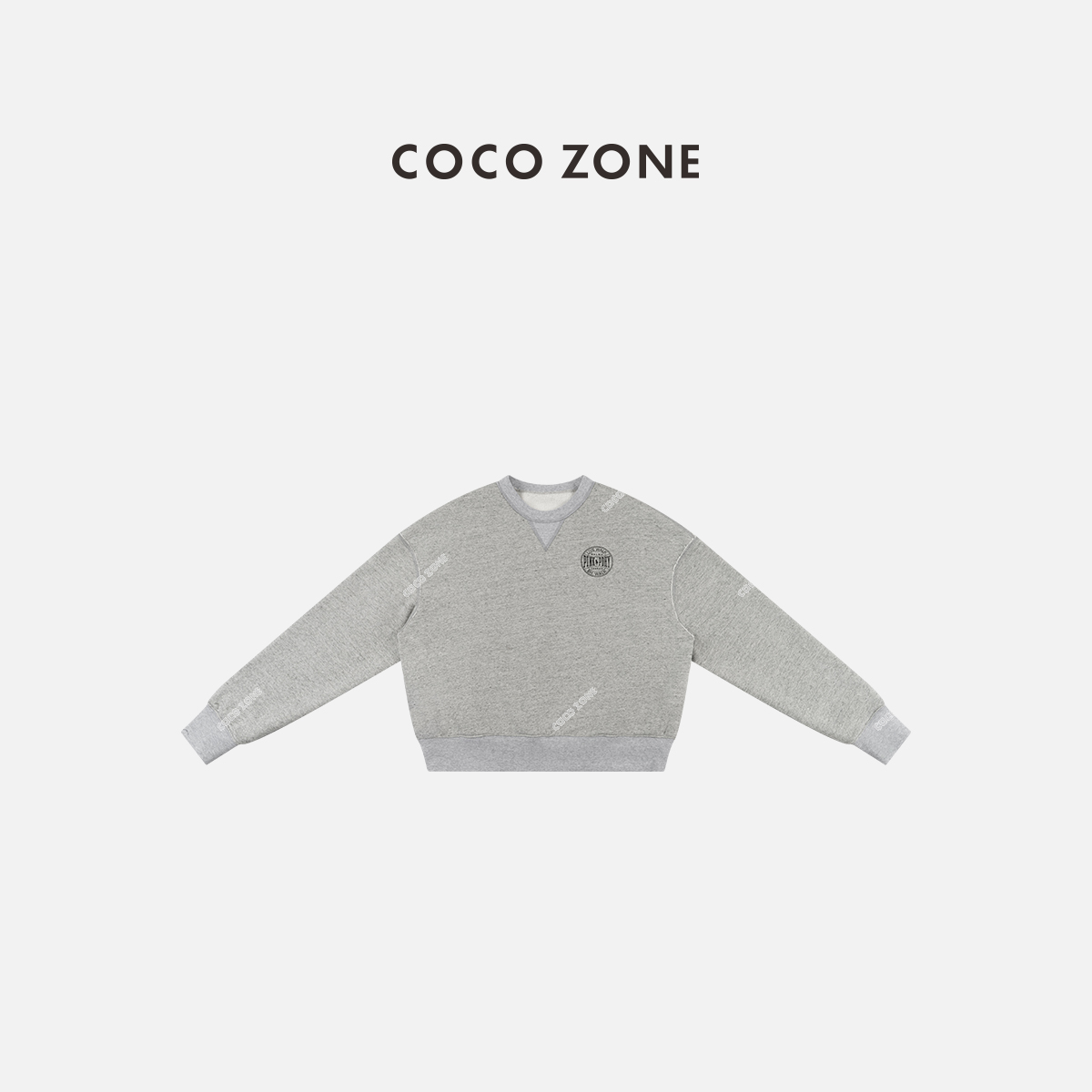 COCO ZONE 刘一一 秋冬100棉圆领套头卫衣设计感上衣CC1D2429