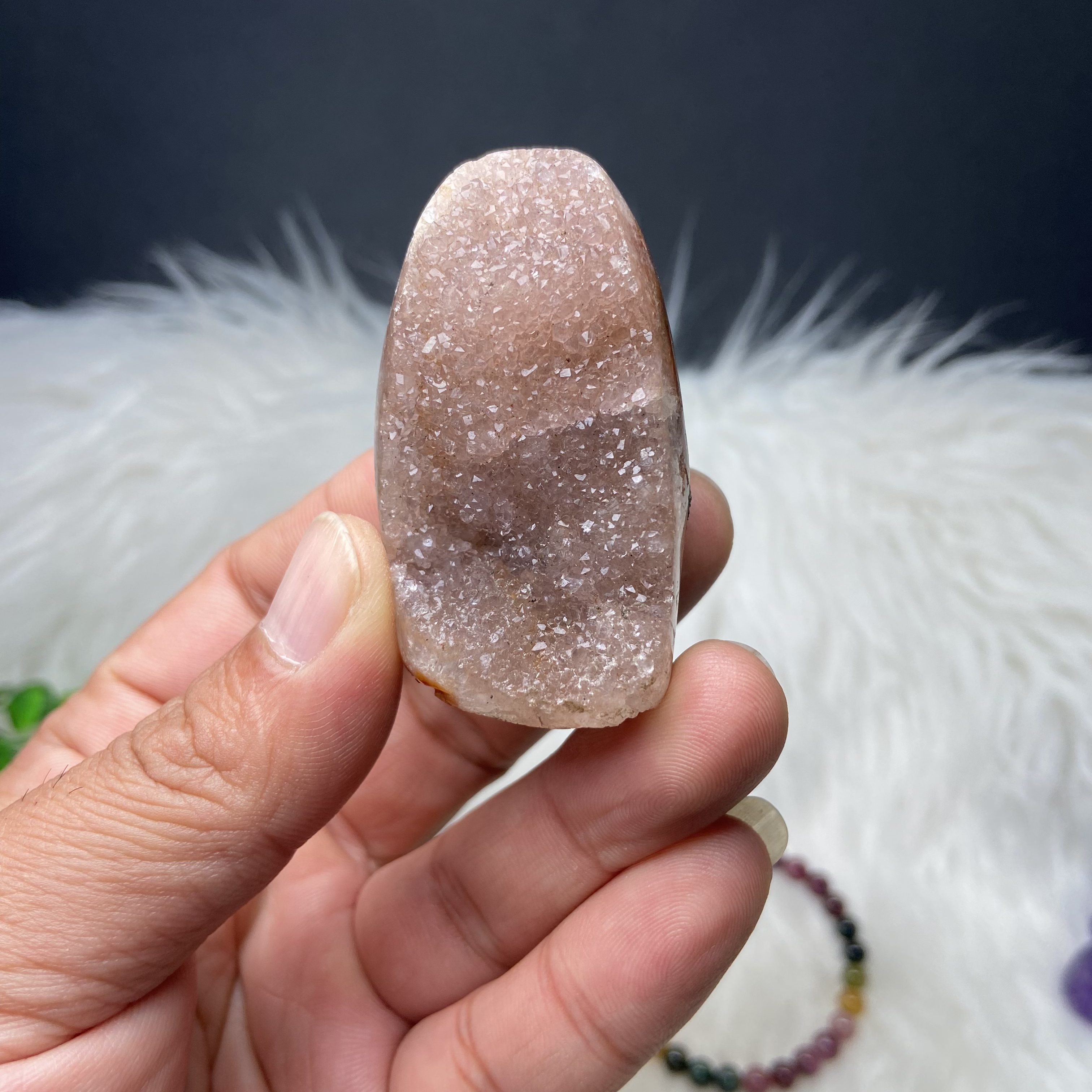 迷你彩色紫晶镇天然紫水晶居家办公装饰摆件高50mm重86克