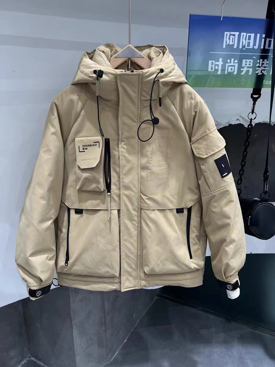 236858-男士冬款连帽加厚工装美式冲锋衣时尚防寒外套