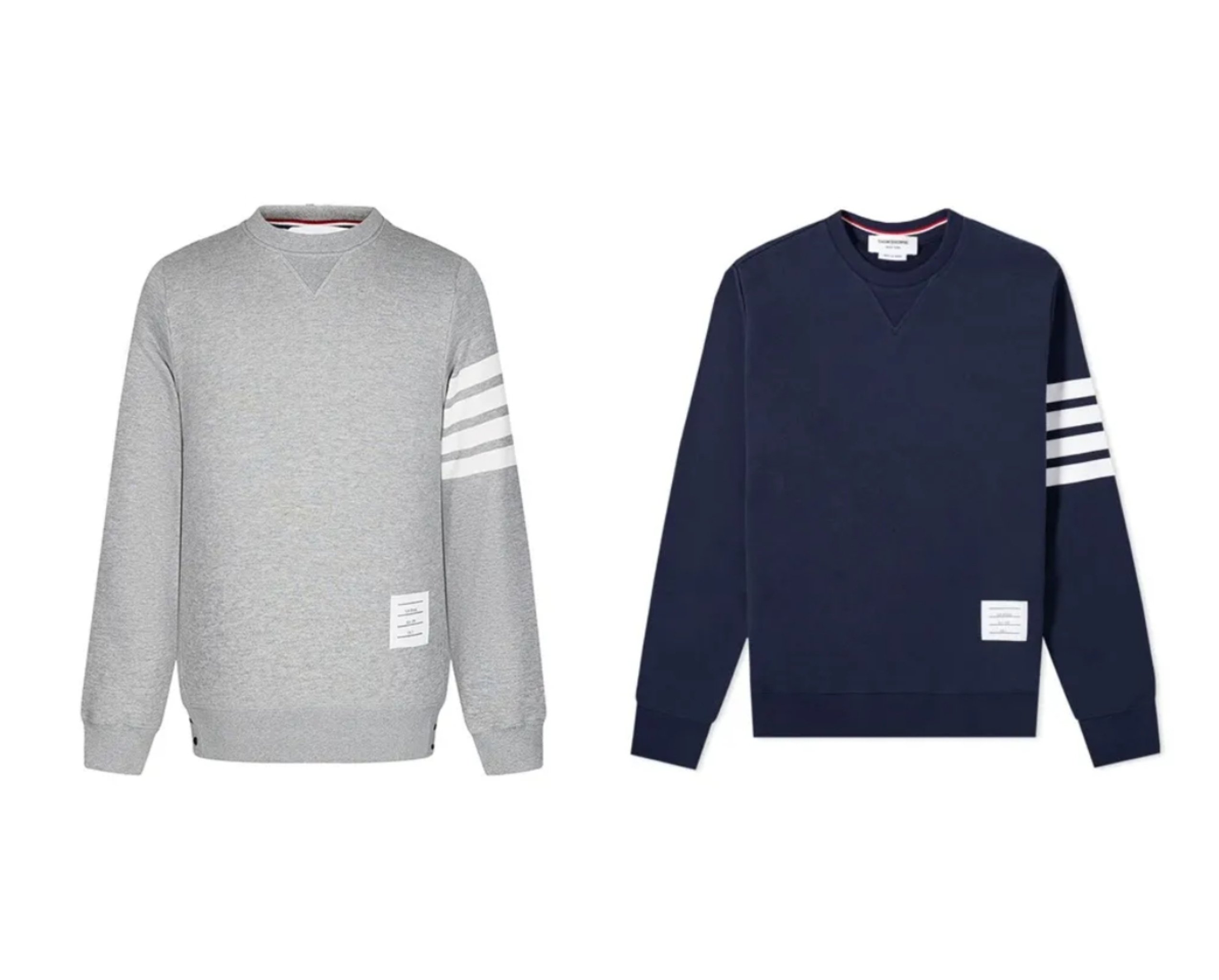 未使用 THOMBROWNE 男士经典休闲四条纹TB长袖卫衣 蓝色 灰色