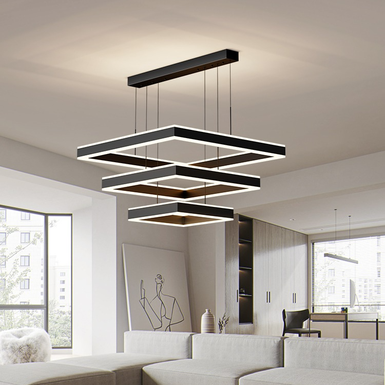 客厅吊灯北欧极简创意方形大厅主灯家用大气艺术餐厅卧室吊线灯具