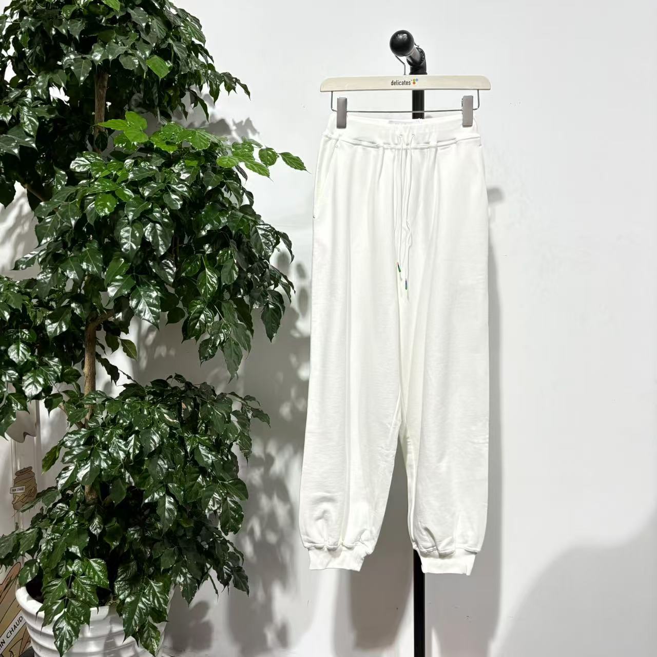 T 【微瑕】P-27 秋冬季男女同款白色休闲束脚卫裤 KF361