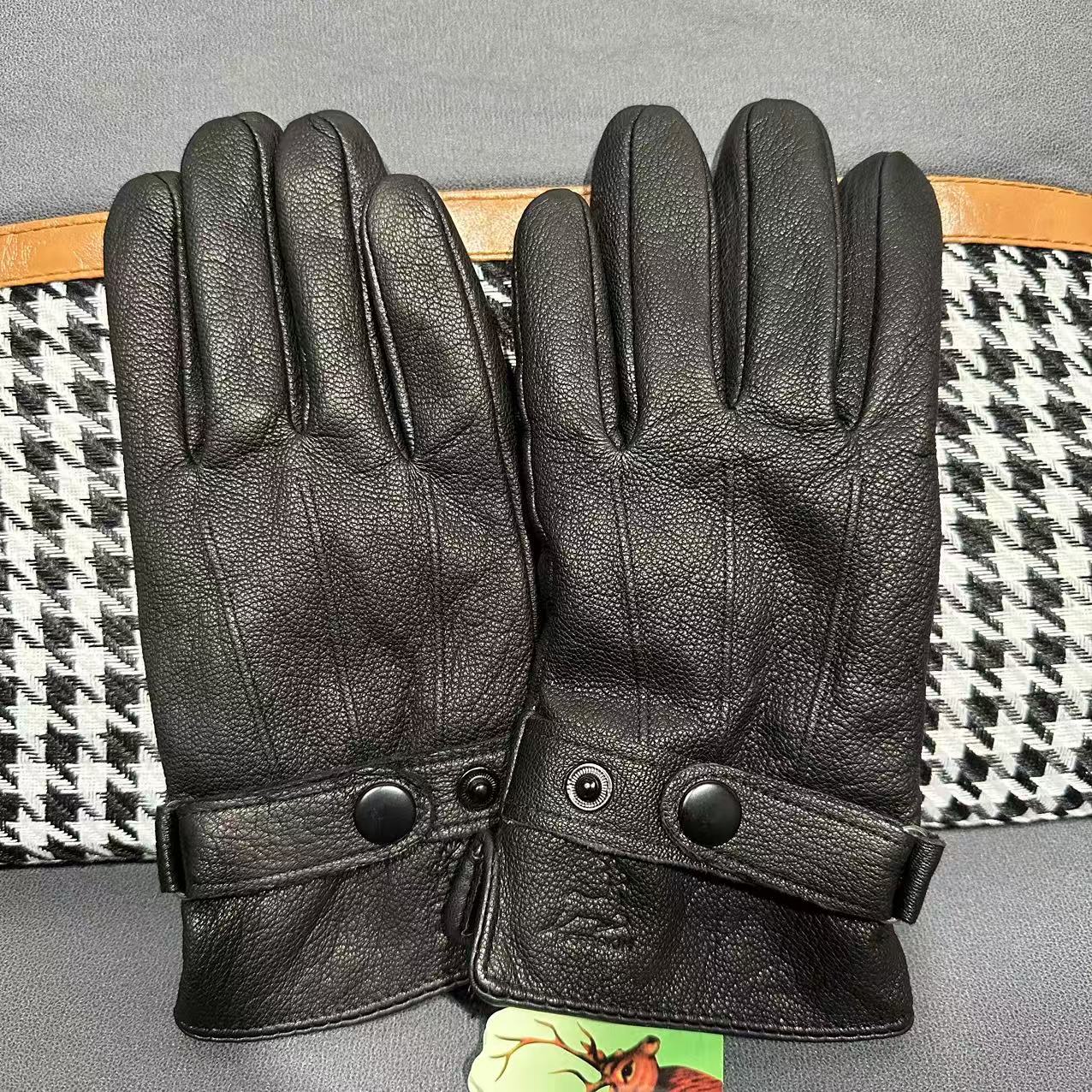 户外冬季情侣加绒加厚羊皮手套 00001