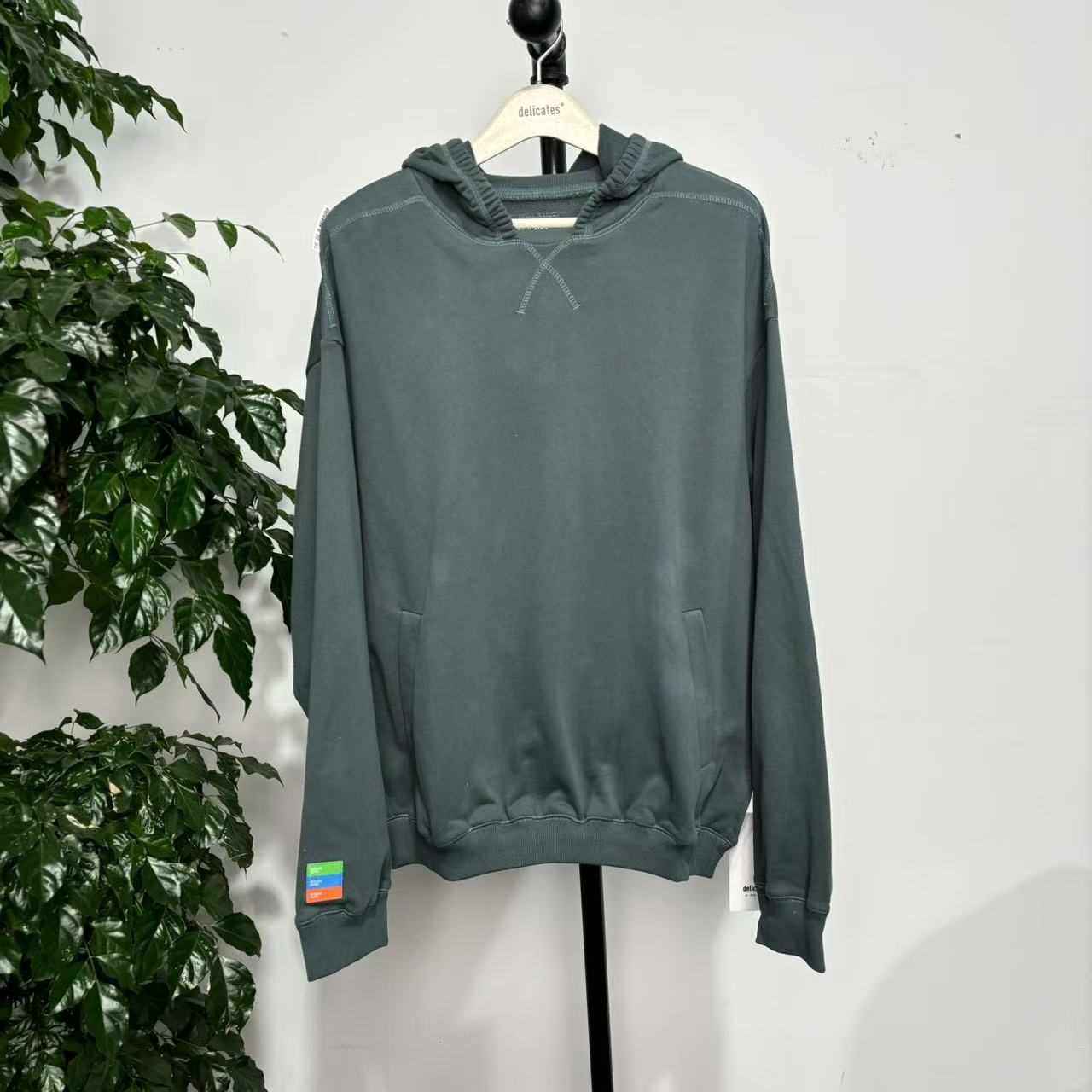 AC-4 T  春秋季男款绿色螺纹连帽套头卫衣 CW199