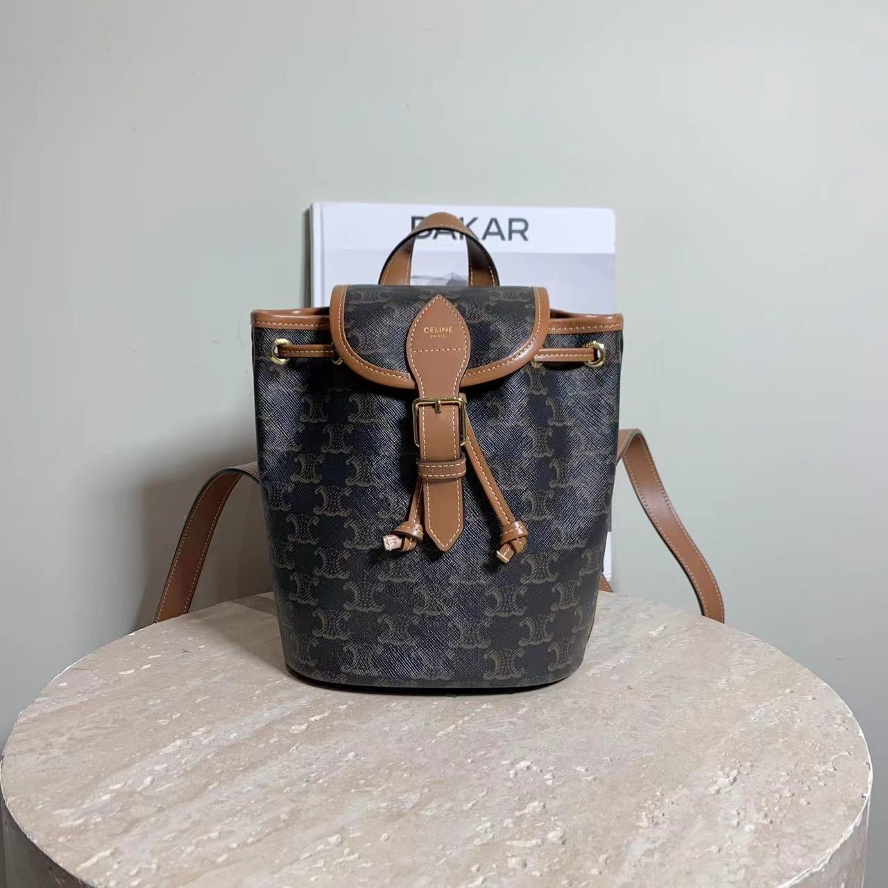 95新 Celine/思琳 壹臻/老花凯旋门双肩包 44747855