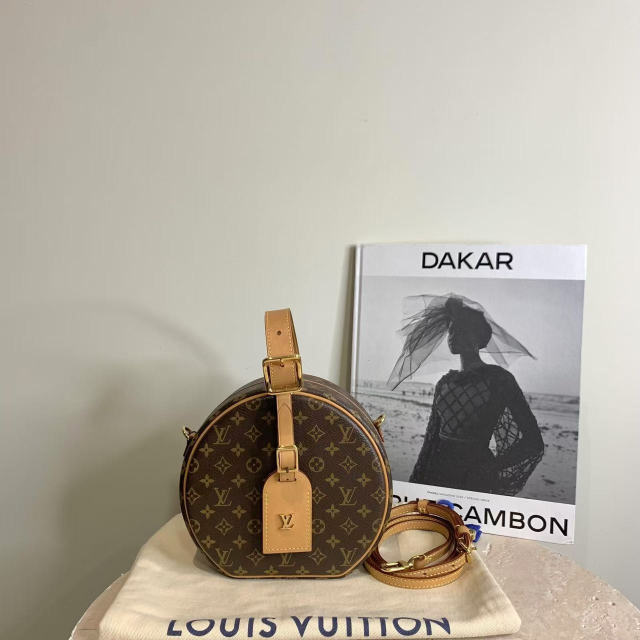 99新 LouisVuitton/路易威登  壹臻/老花硬圆饼包/81291866