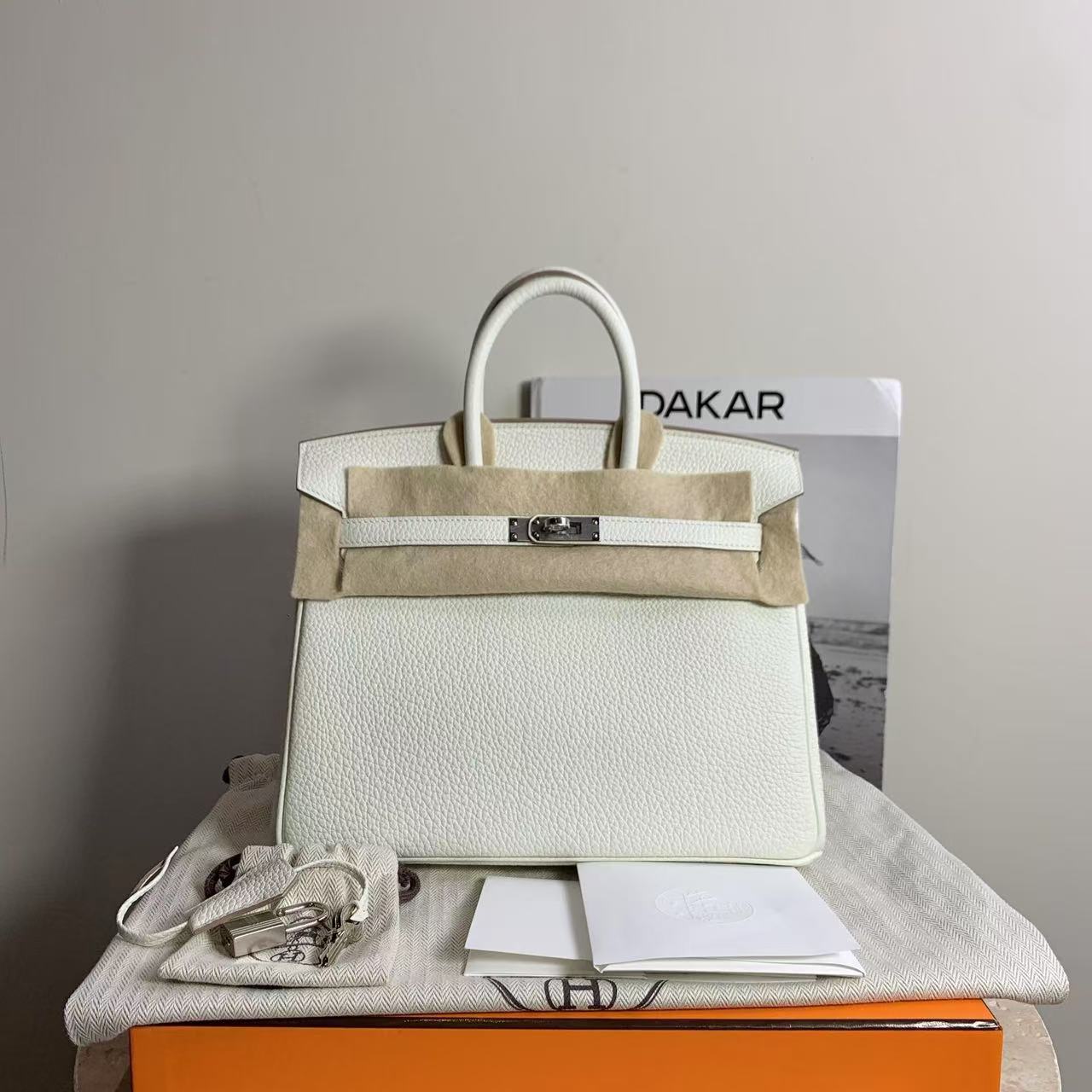 全新未使用 Hermes/爱马仕 壹臻/W刻 蘑菇白Birkin25/95667993