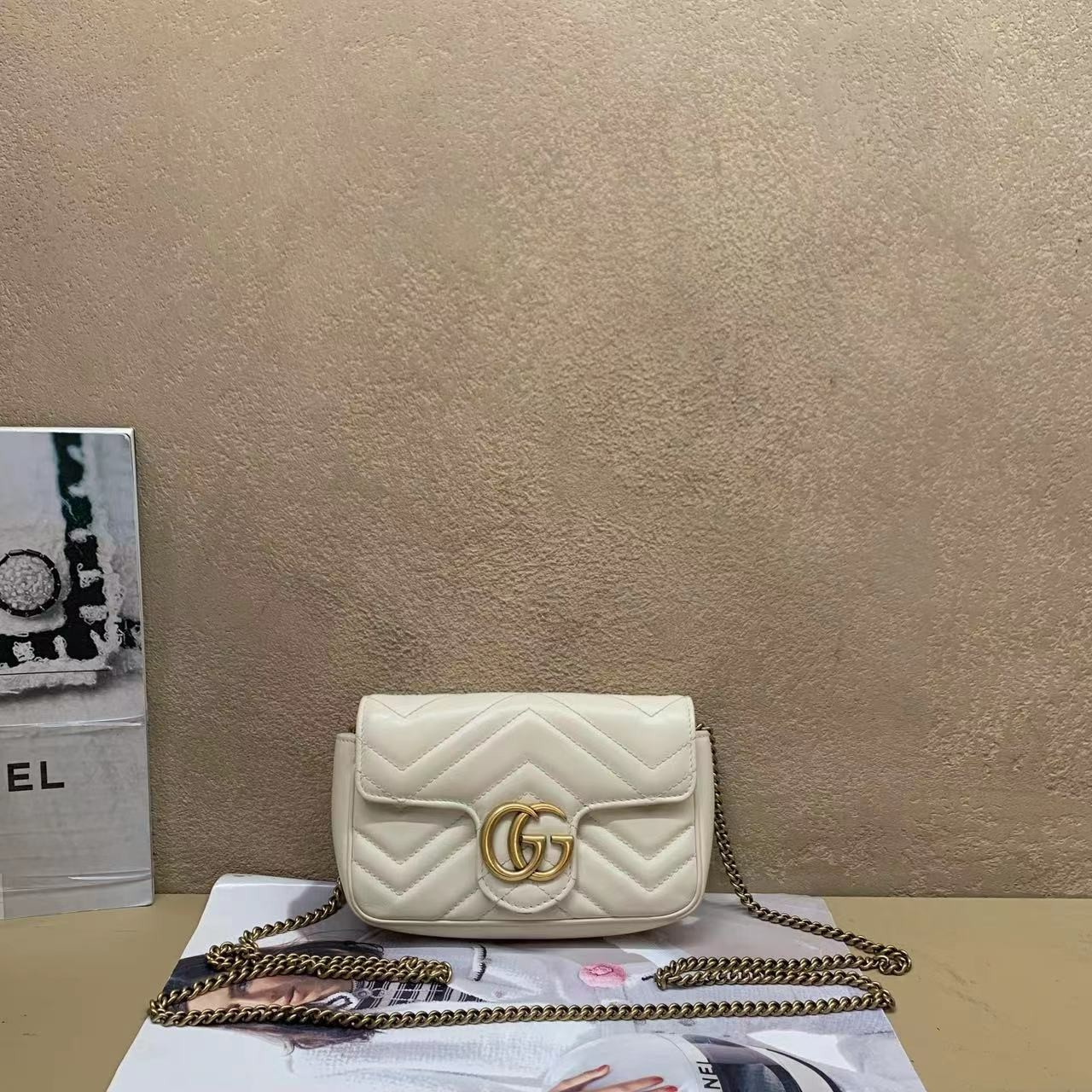 95新  壹臻中古/ Gucci 白金马蒙mini包 70934969