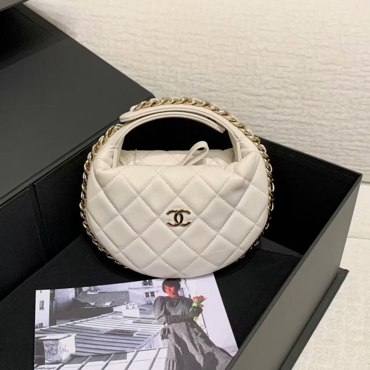 95新 Chanel/香奈儿 壹臻中古/23C白金呼啦圈mini手提包/50408392