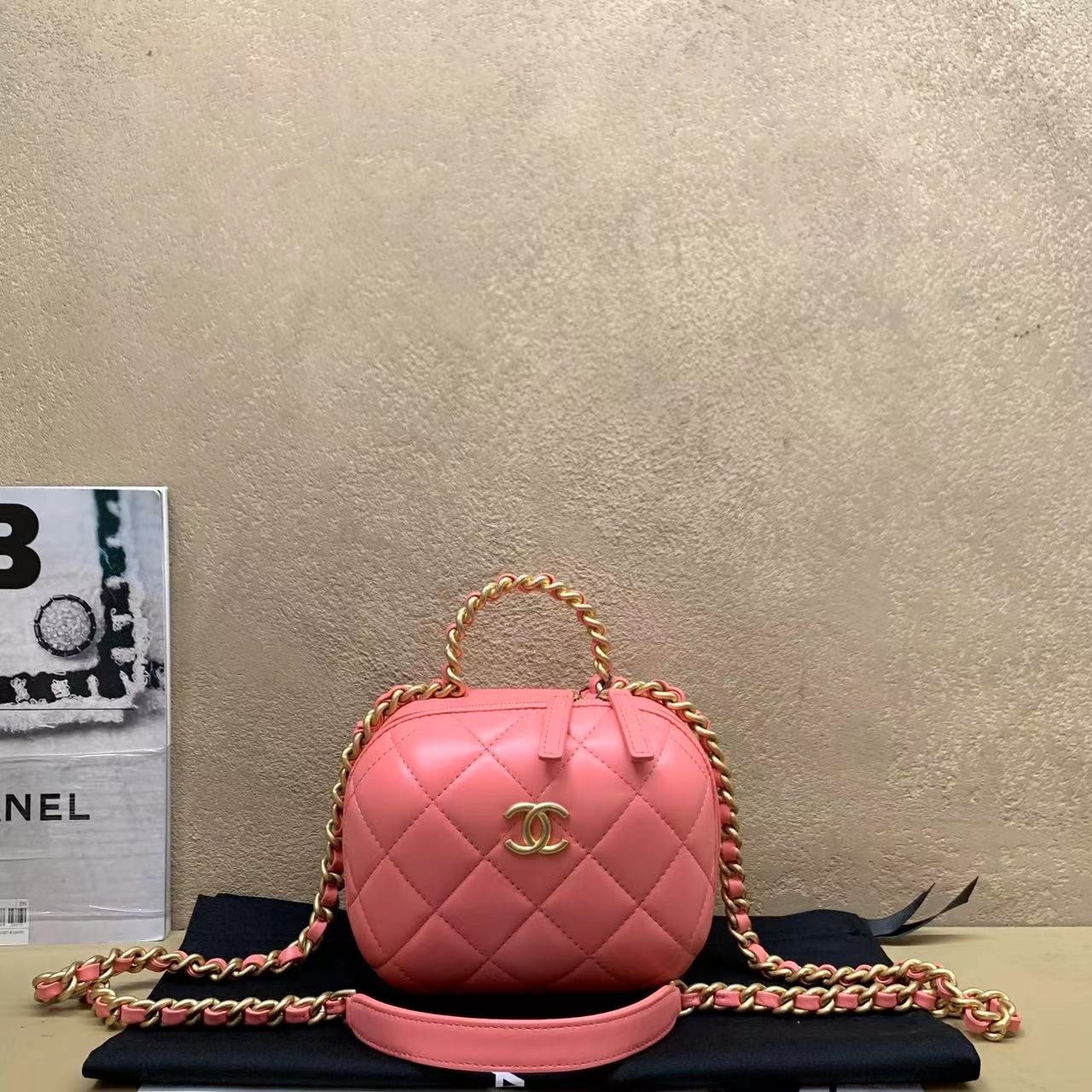 95新  拆 壹臻中古/Chanel粉金羊胶囊中号/ 94920731