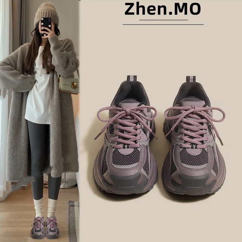 百丽纯爱潮老爹鞋女时尚新款复古厚底百搭秋季跑步休闲运动鞋春秋