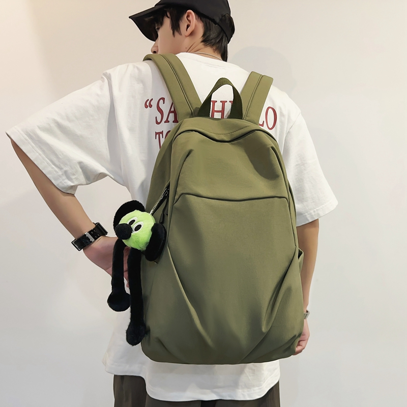 YAYI简约纯色百搭男女同款日常双肩包大学生书包旅行背包420