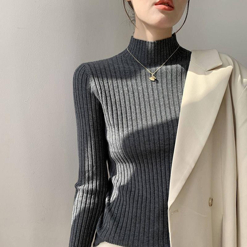 新款打底衫洋气高级感加厚韩版秋冬内搭上衣百搭内穿针织打底毛衣