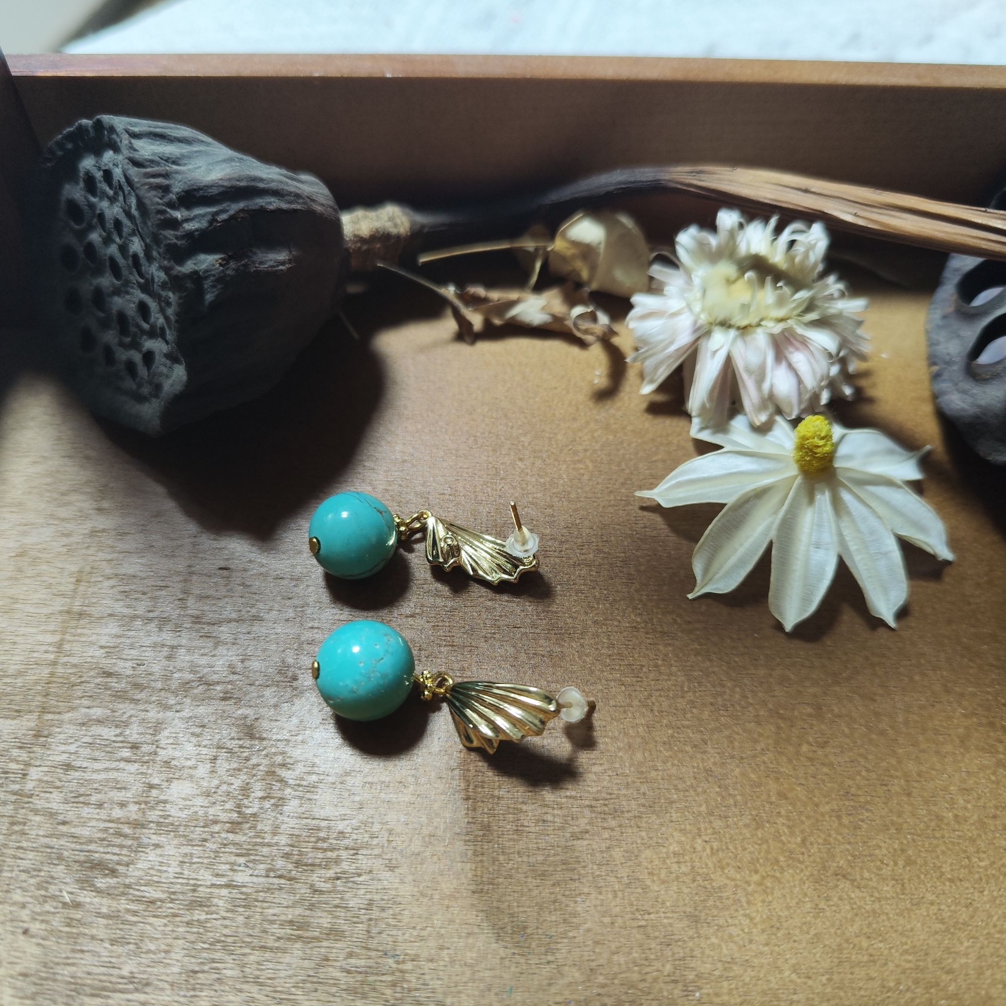 合金仿珍珠耳饰 手工耳饰新款2024时尚环复古