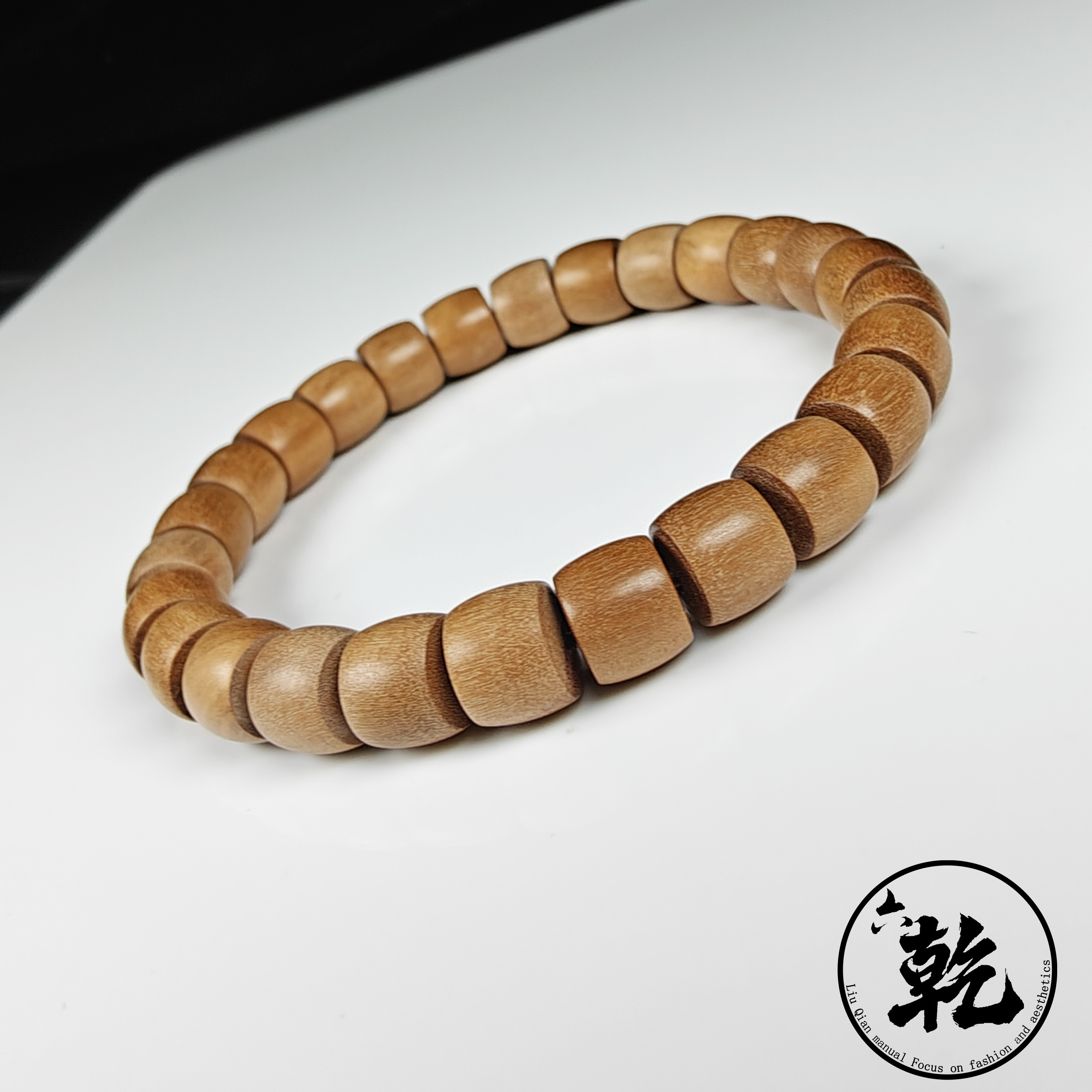 天然精选迈索尔老山檀直切珠精工高归圆手串