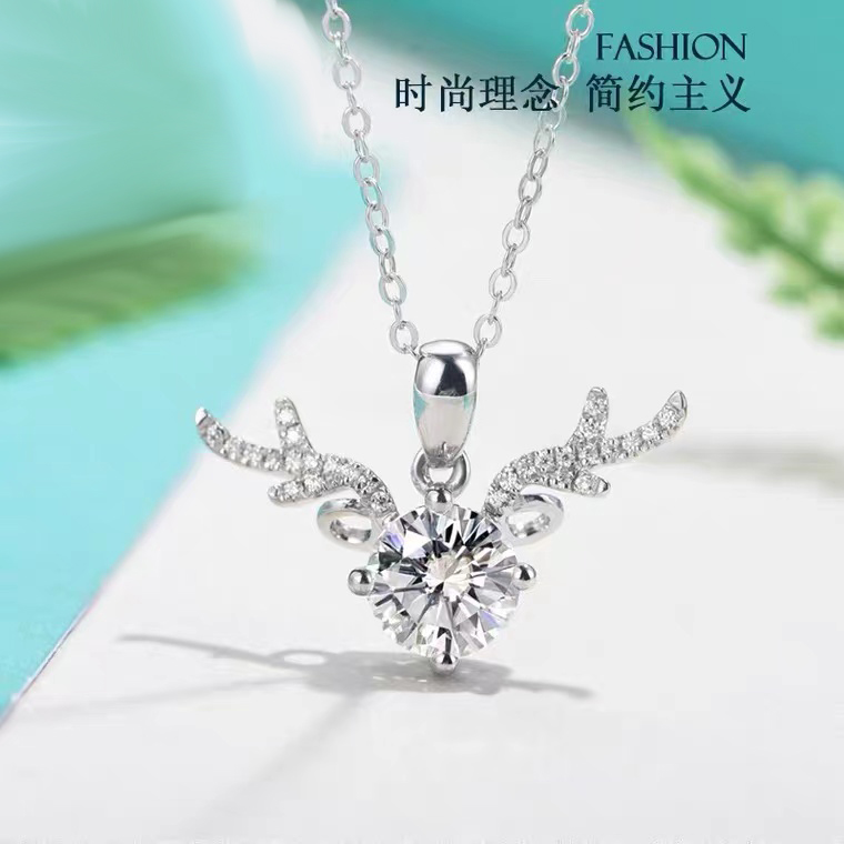 925银莫桑石银制品 〖一鹿有你〗高品质莫桑石/合成碳硅石镶嵌饰品