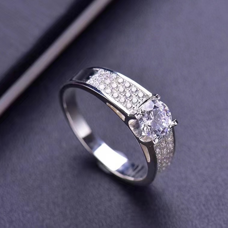 925银莫桑石银制品 〖牛头满天星〗高品质莫桑/合成碳硅石镶嵌饰品
