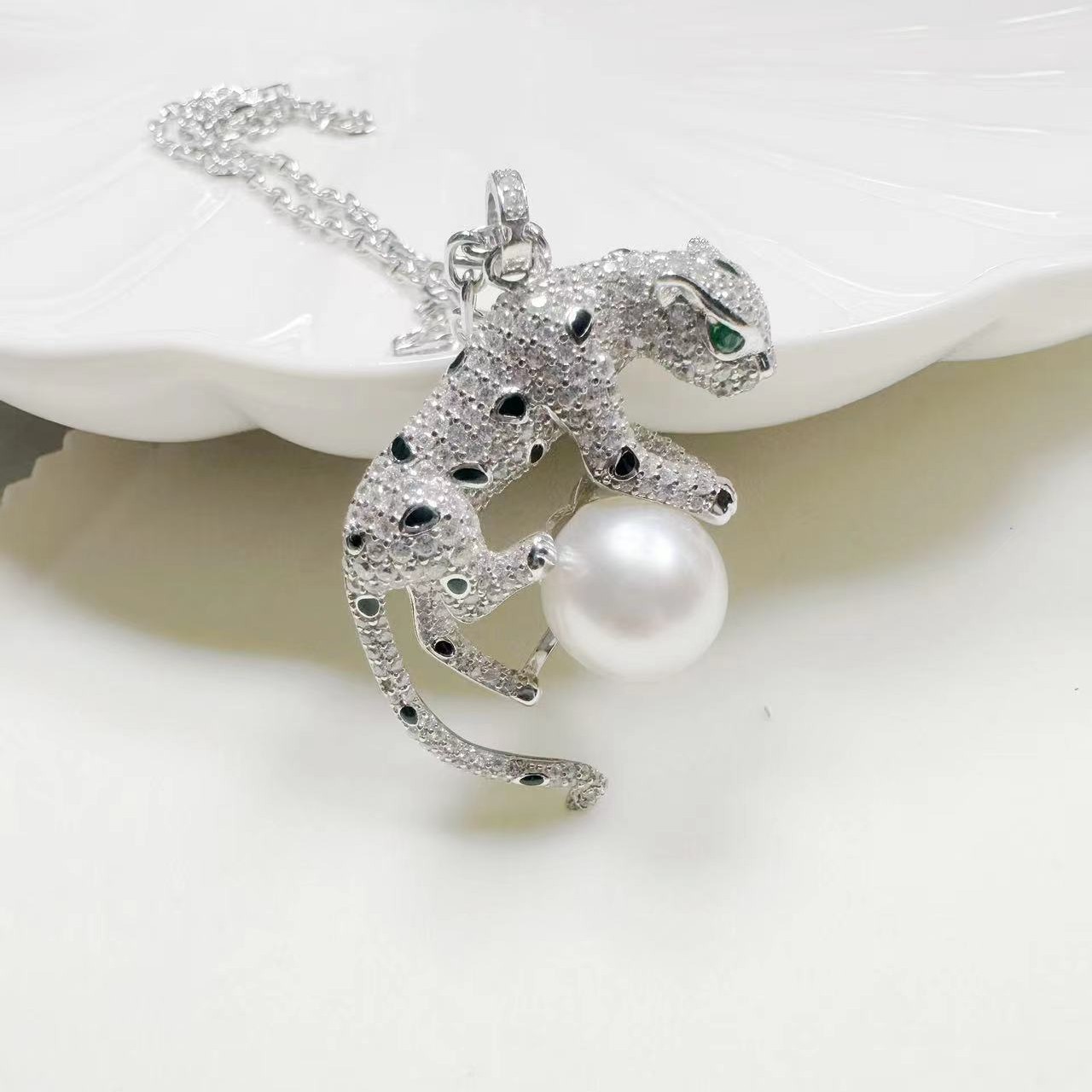 禧家 天然海水澳白珍珠11.5-12.5mm+S925银吊坠气质精致百搭