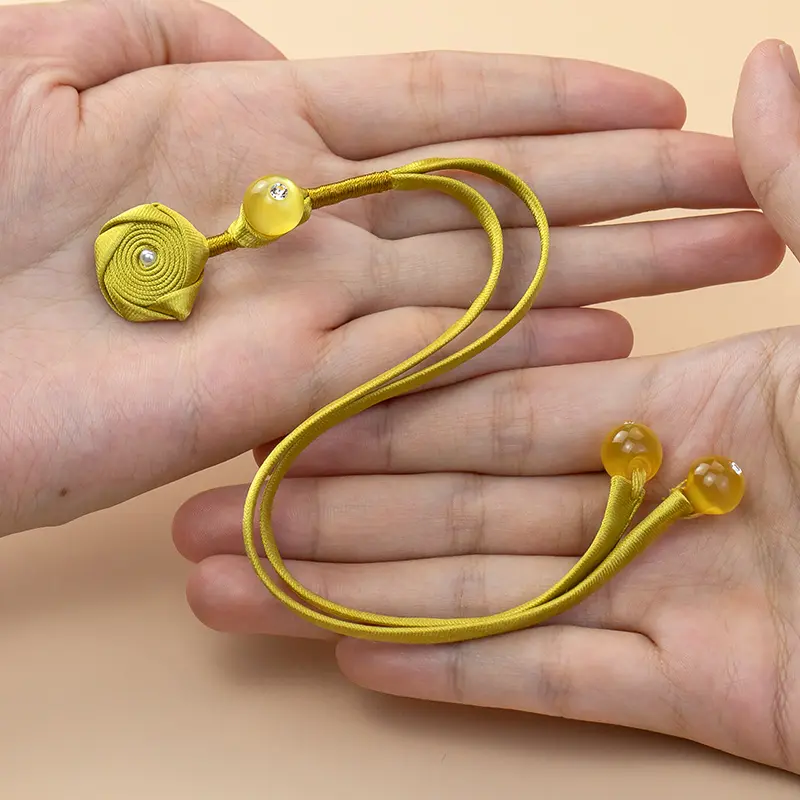 新中式旗袍盘扣扣子玫瑰花长尾流苏扣手工编织纽扣汉服装饰扣辅料