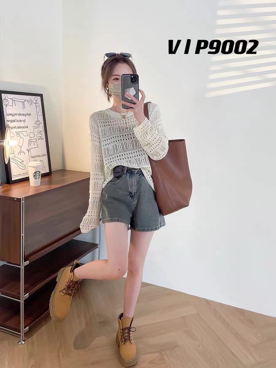 2023秋季长袖镂空针织衫早秋女装温柔罩杉