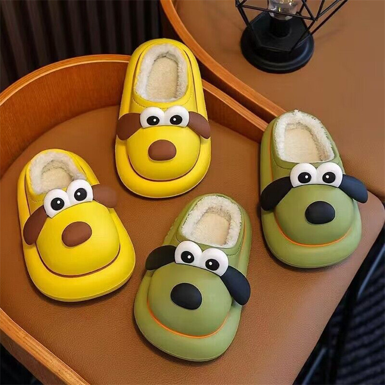 儿童棉拖秋冬季男童毛拖保暖居家室内外穿卡通小童毛毛鞋女童棉鞋