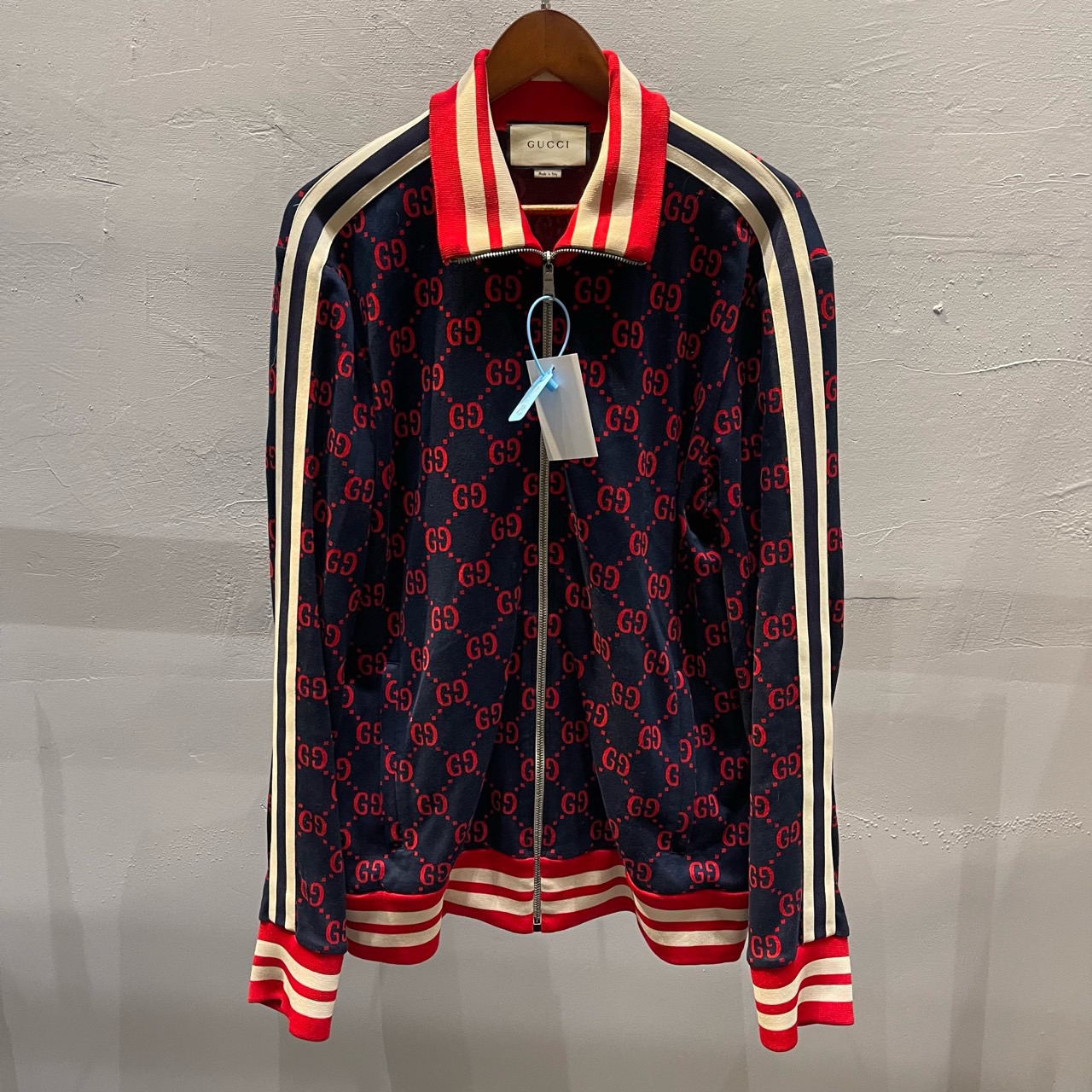 99新 GUCCI/古驰 双G提花立领拉链长袖夹克外套/XXL码/Sw24143