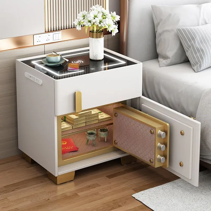 【双十二钜惠】保险柜床头柜简约现代实木智能轻奢高级感2023新款