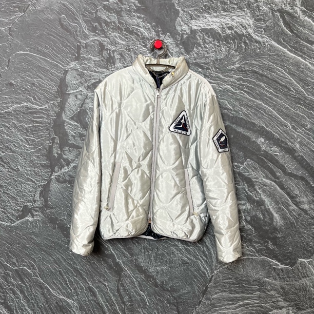 路易威登LV银色菱形格棉服/46码/99新/0759