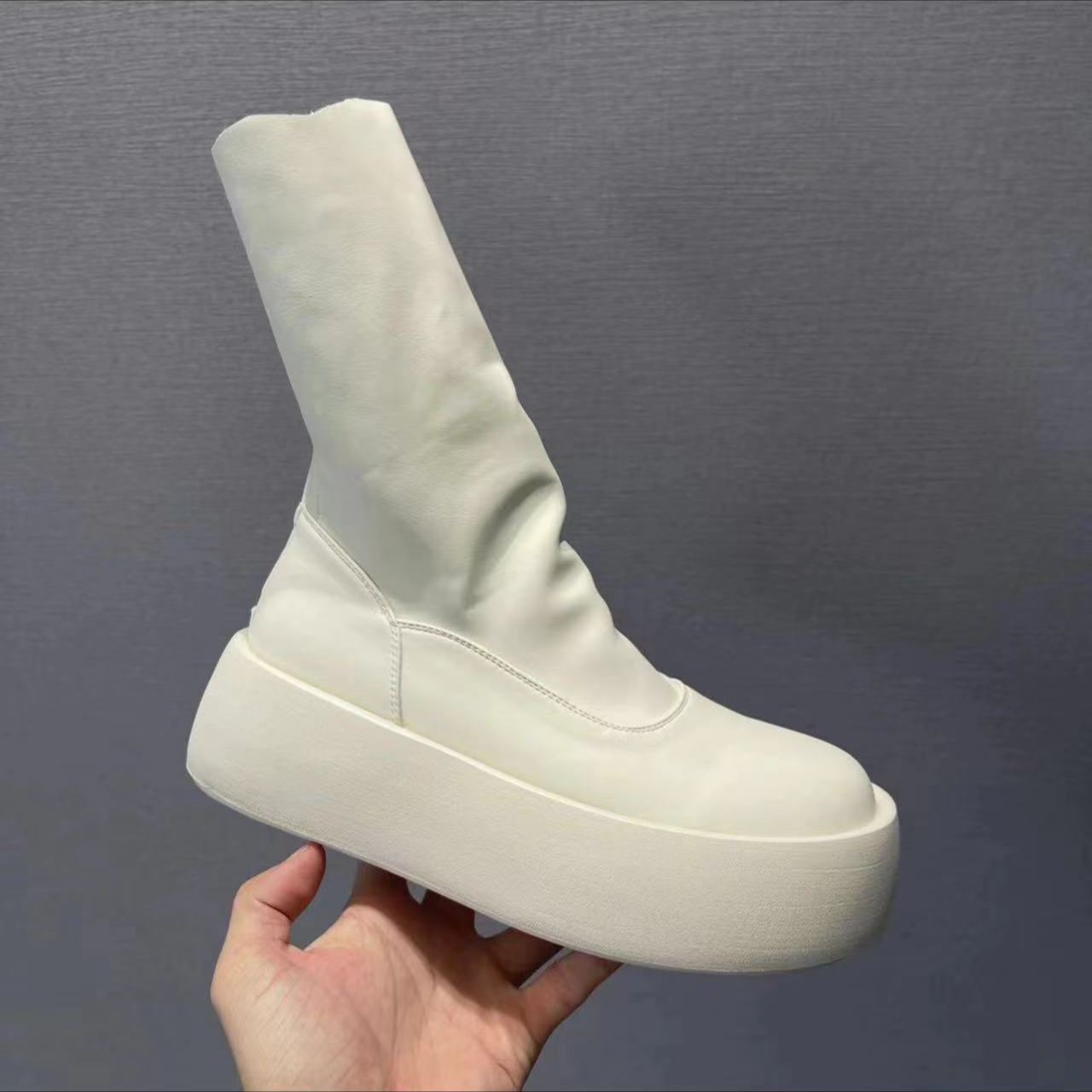 安暖家【倒倒靴】靴子时尚鞋ins潮走秀厚底休闲百搭XDXF49