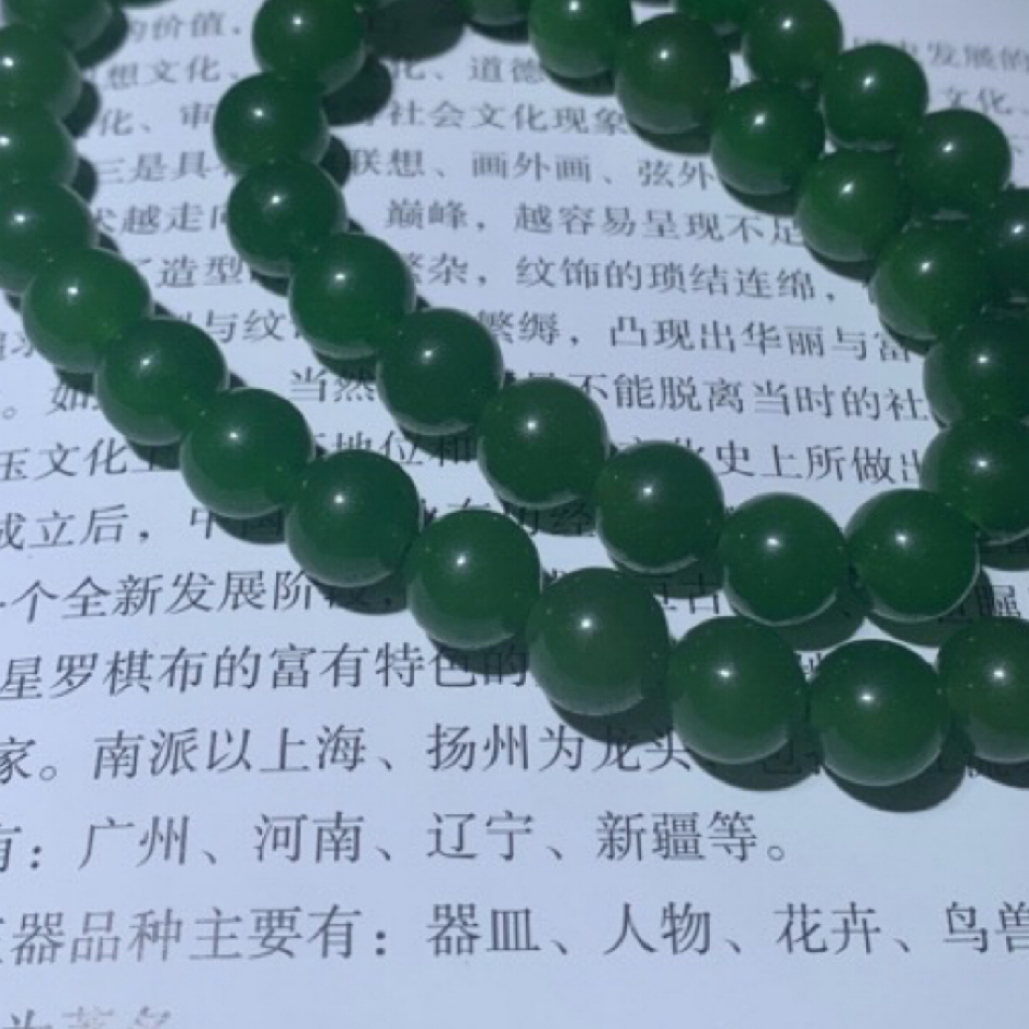 典藏 编号X108 8mm精品妈妈链手工菠菜绿绿珠串