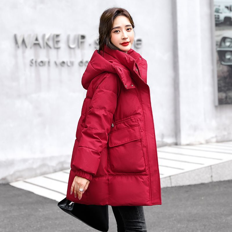 洋气小香风棉服女2023新款中长款时尚百搭小个子冬季加厚潮流外套