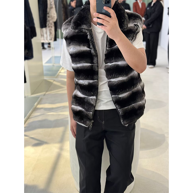 480000HKD” VIP私享会HighFur chinchilla龙猫"青紫蓝马甲皮草