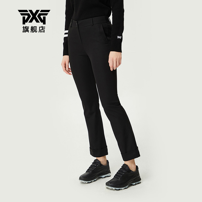 PXG高尔夫女士百搭户外用弹力休闲舒适裤子黑白两色韩国进口长裤