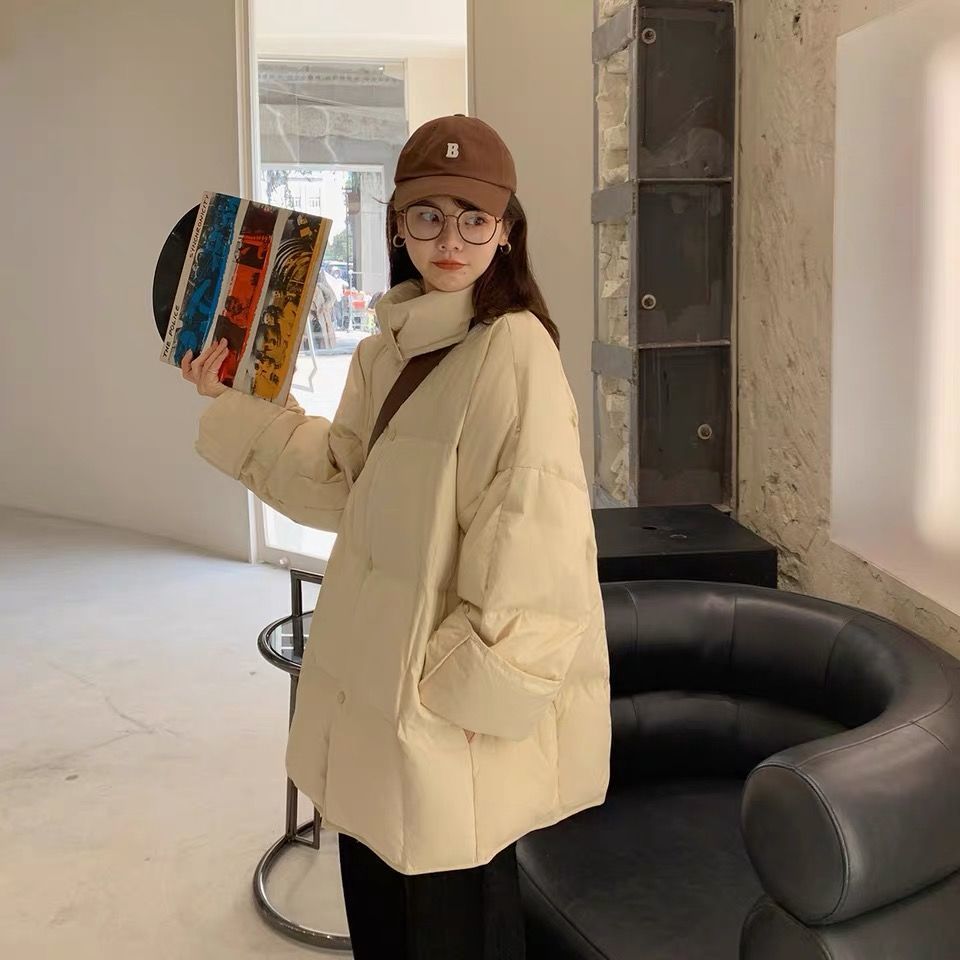 冬季时尚新款棉服女中长款宽松加厚学生棉衣面包服棉袄外套ins潮