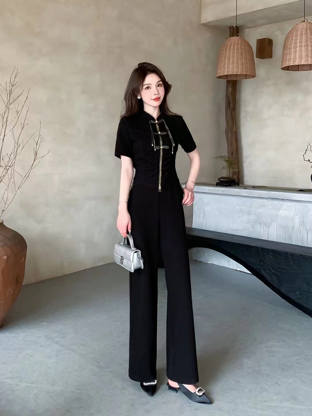 时尚百搭上微姐家上衣/裤子，蕾丝气质针织休夏季休闲显瘦