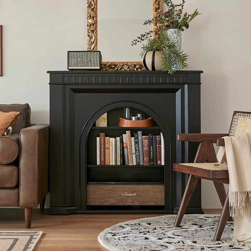 壁炉装饰柜法式实木壁炉柜美式橡木玄关壁炉客厅室内欧式可定制