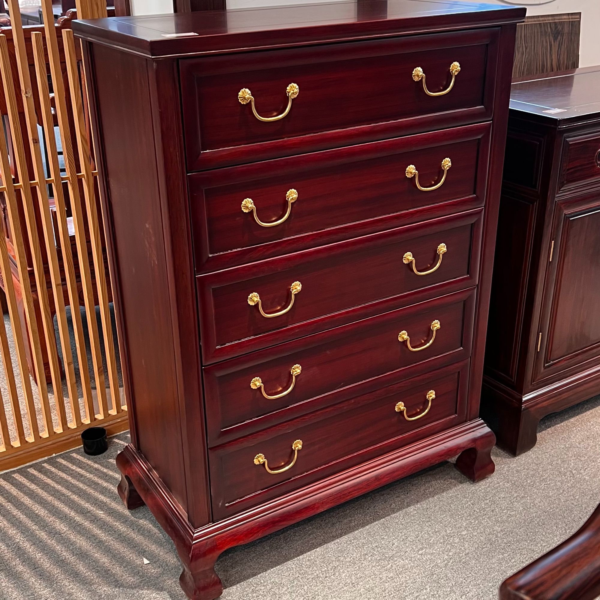 实木家具五斗柜置物柜收纳柜新中式柜子客厅用78*38*111