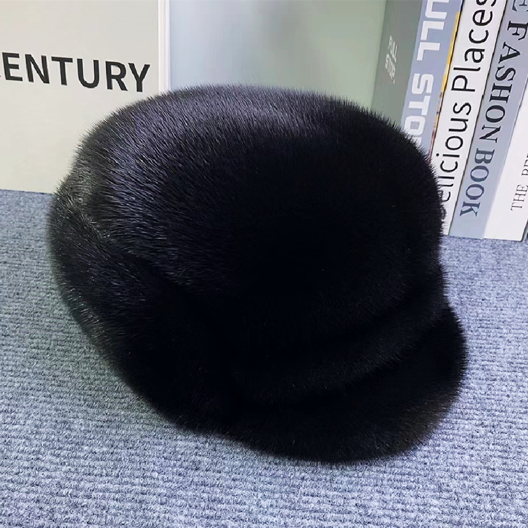 水貂毛整貂帽子男雷克帽冬季中老男士年皮草加厚保暖貂皮帽子