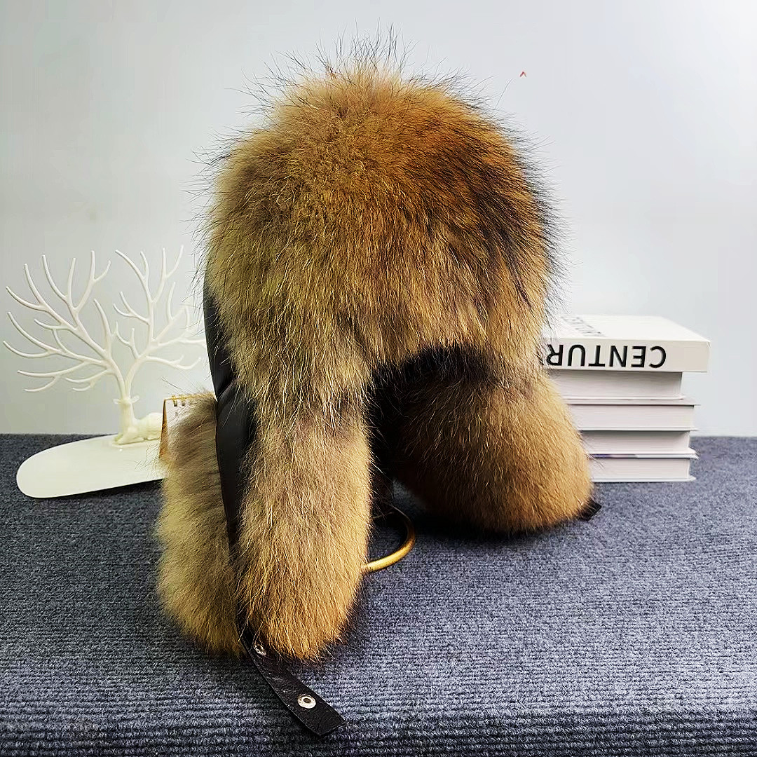 貉子毛皮草帽子男女士冬季加厚保暖护耳简约羊皮顶蒙古帽雷锋帽