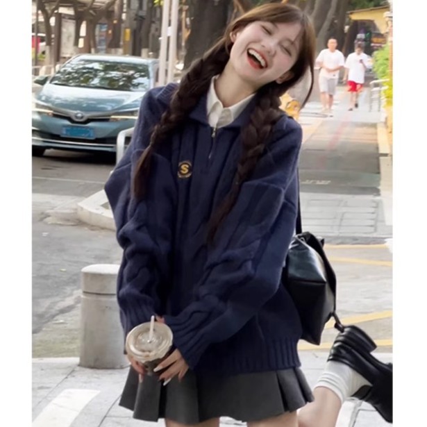 【双11破价到底】针织衫毛衣衬衫短裙减龄三件套学院风套装时尚女