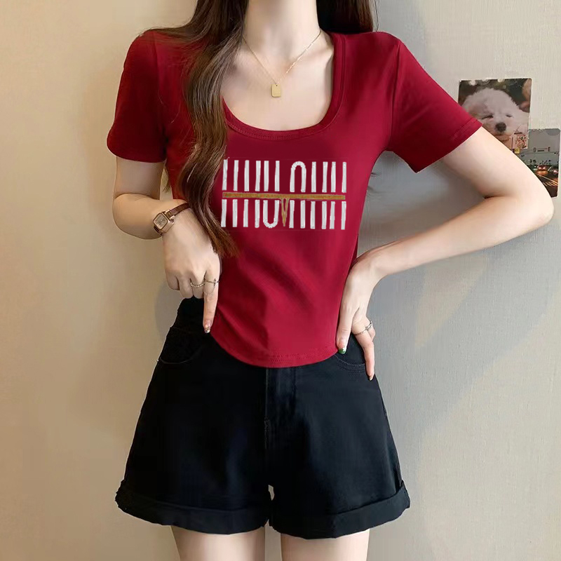 胖妹妹2025年春夏季U领短袖大码女装百搭宽松显瘦t恤休闲上衣