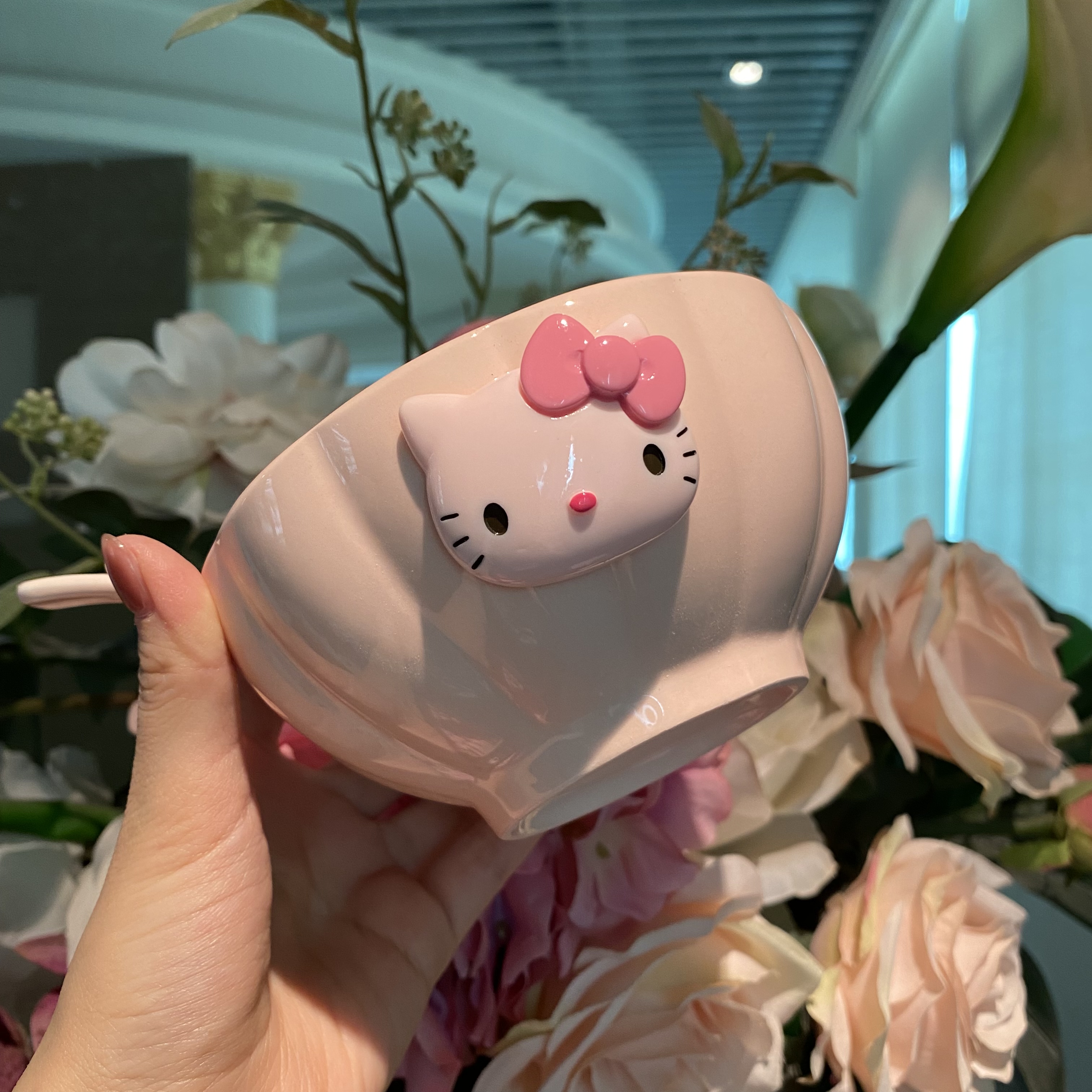 网红轻奢4.5英寸陶瓷米饭碗粉色家用汤碗下午茶点心甜品沙拉碗