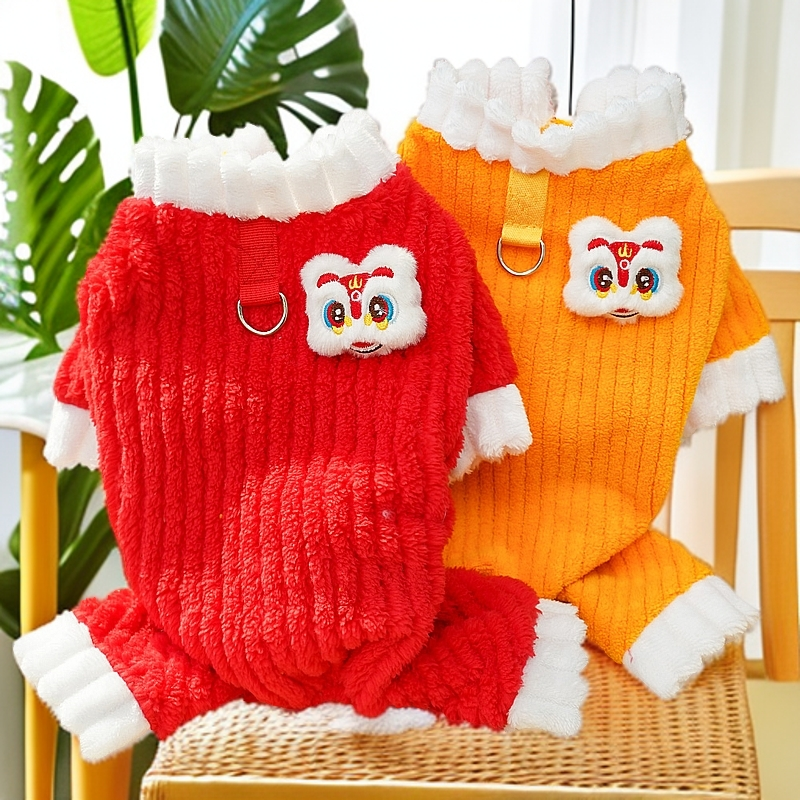 新年宠物四脚衣加绒加厚保暖秋冬衣服用品狗狗猫咪服饰批发泰迪比