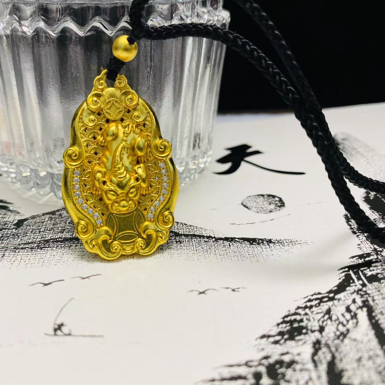 合金吊坠 新款镂空貔貅钱币吊坠