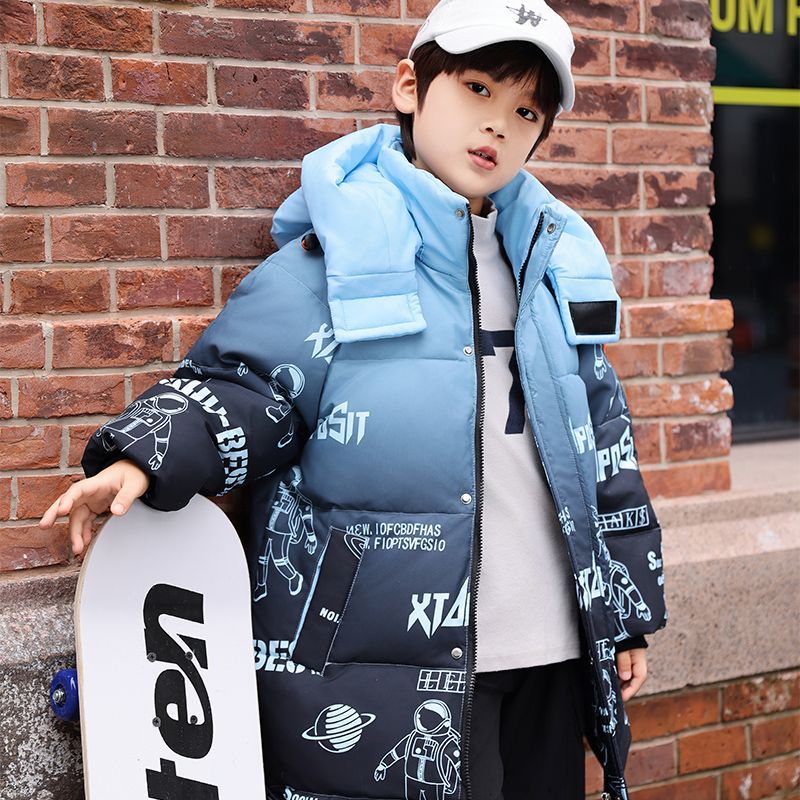 波司澄儿童羽绒服中长款男童2023新款冬季中大童加厚保暖防寒时尚