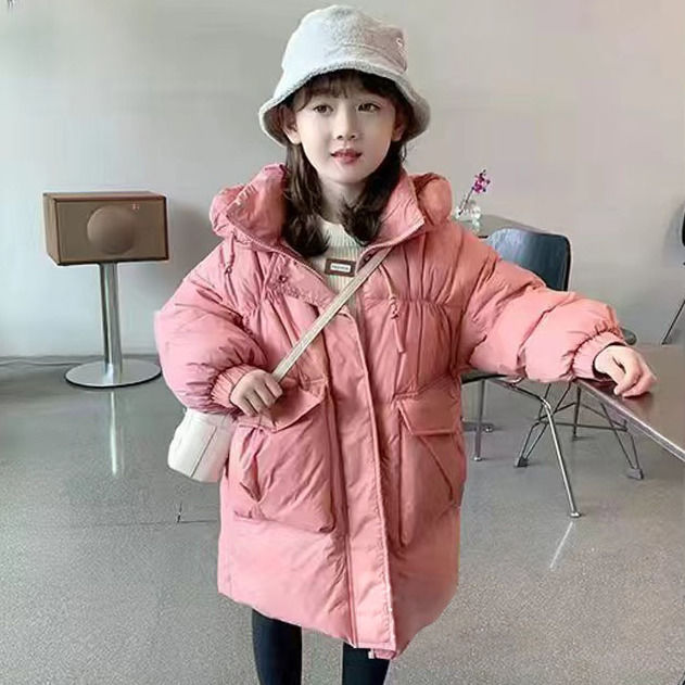 波司澄儿童羽绒服2023新款女童韩版冬装加厚宝宝冬季中长款白鸭绒