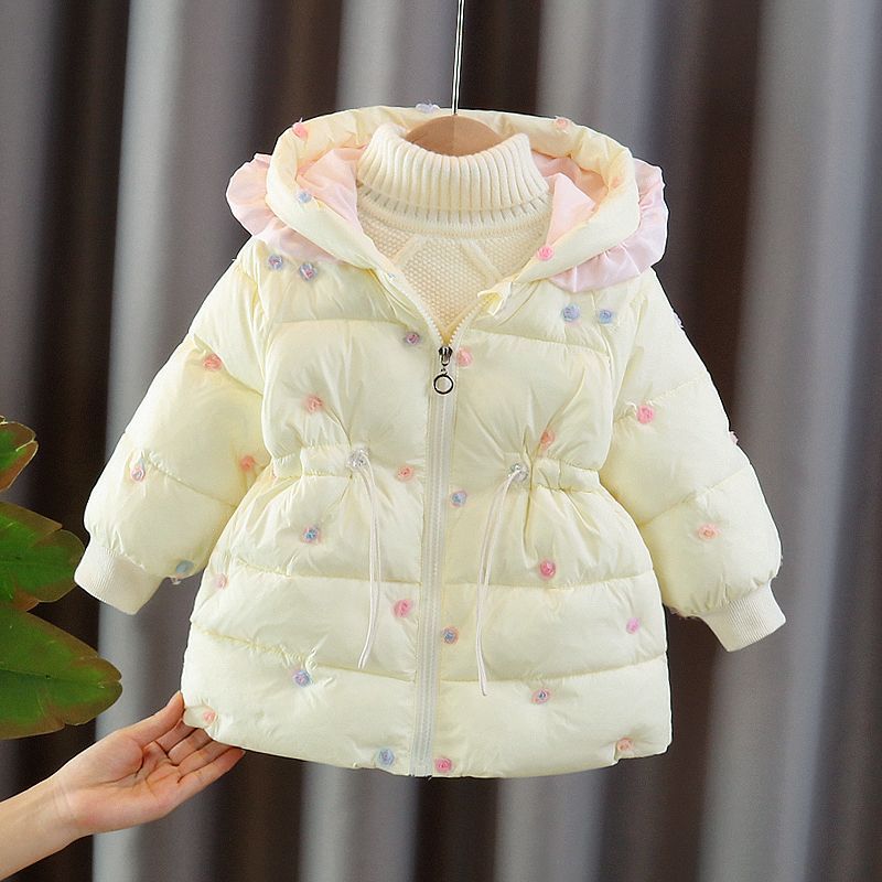 女童棉服外套加绒小童女宝宝棉袄加厚婴儿童装棉衣时髦秋冬时髦