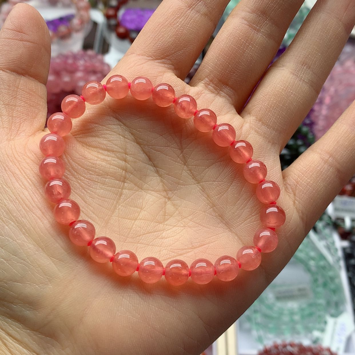 【闪购商品】菱锰矿（红纹石）手链未镶嵌l***0