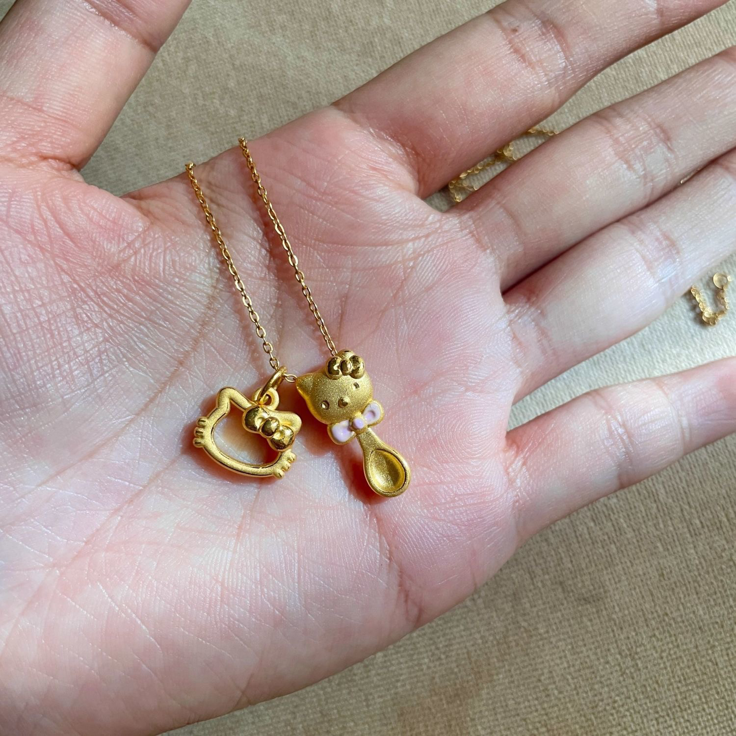 铜合金项链 B339时尚简约金色百搭猫咪项链